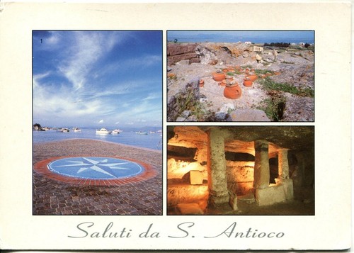 Old postcard saluti - old, s